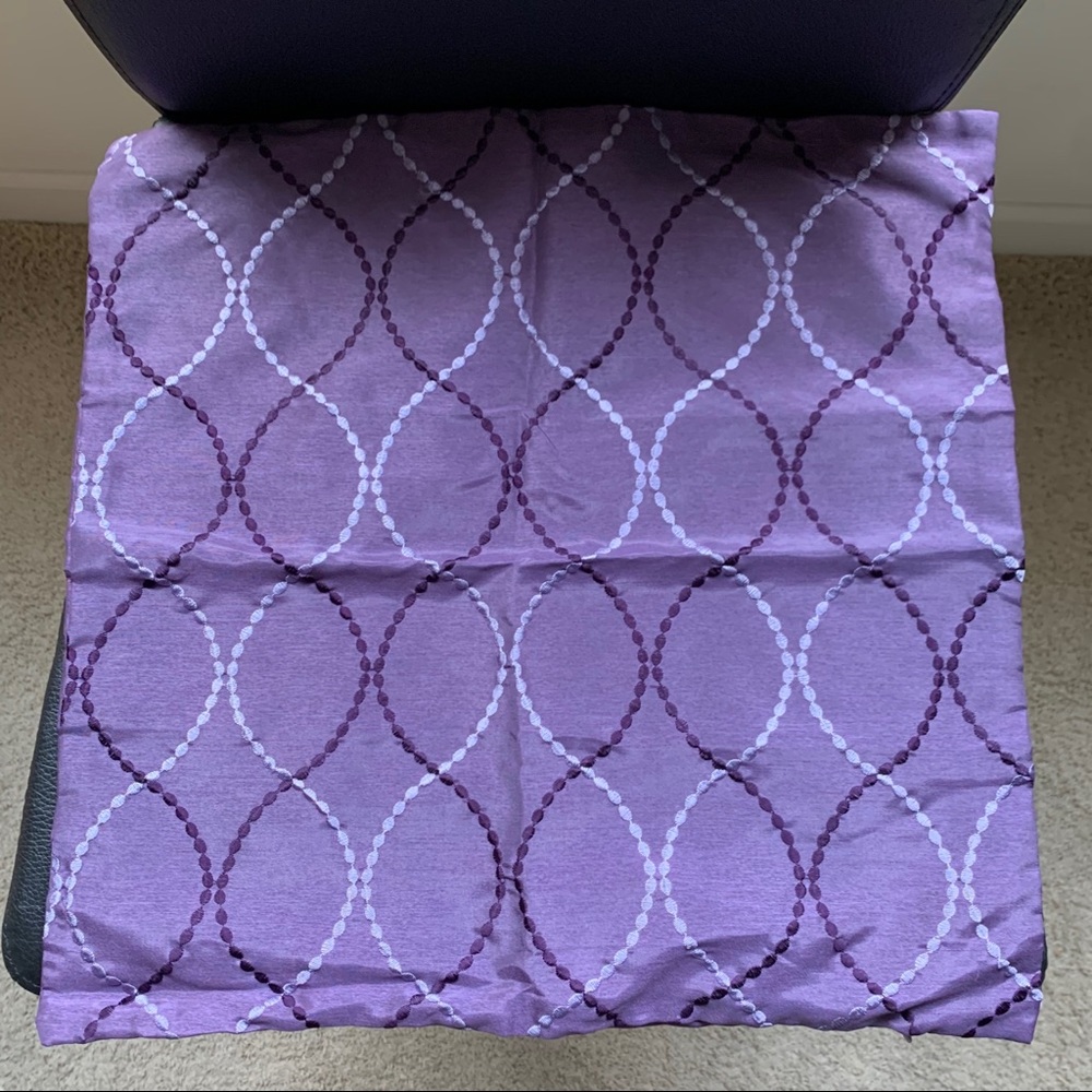 Purple Linen Embroidered Decorative Pillowcase